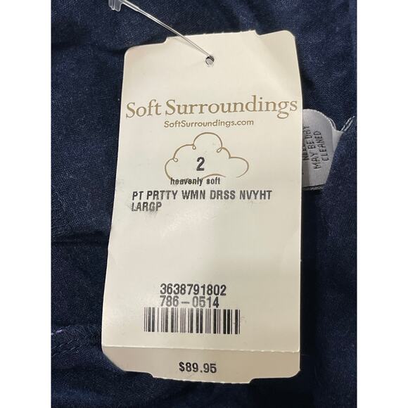 Soft Surroundings navy maxi dress sz Lp resort wear vacation travel NWT - Picture 5 of 5